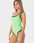 Ambra | Costume Intero Monospalla Bordato - Yoda/Militare - donna - Raggianti