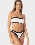 Sophie | Slip Bikini Brasiliana Bordato - Bianco/Nero - donna - Raggianti