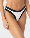 Sophie | Slip Bikini Brasiliana Bordato - Bianco/Nero - donna - Raggianti