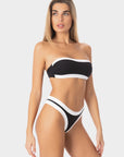 Sophie | Slip Bikini Brasiliana Bordato - Nero/Bianco - donna - Raggianti