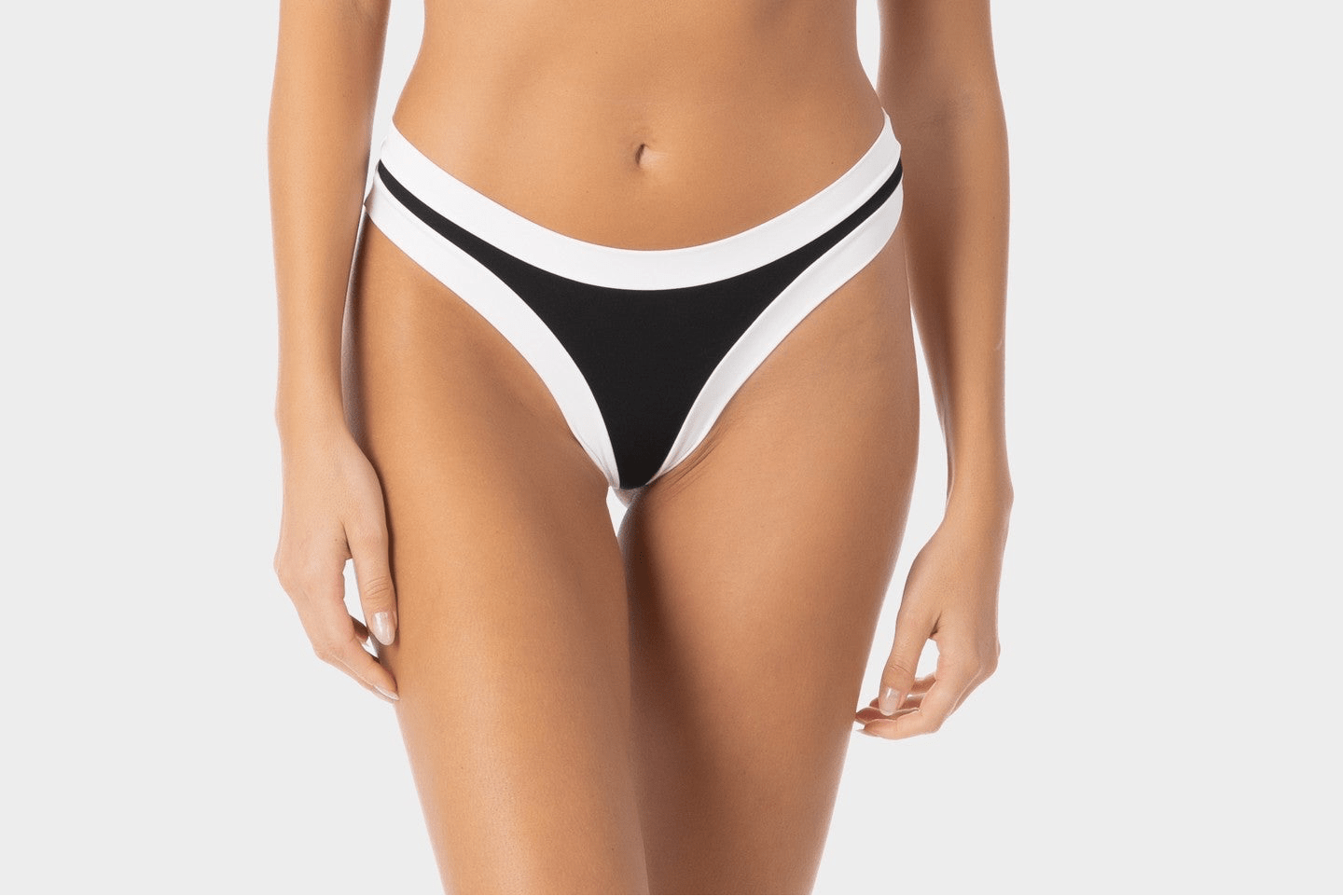 Sophie | Slip Bikini Brasiliana Bordato - Nero/Bianco - donna - Raggianti