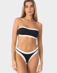 Sophie | Slip Bikini Brasiliana Bordato - Nero/Bianco - donna - Raggianti