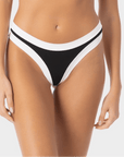 Sophie | Slip Bikini Brasiliana Bordato - Nero/Bianco - donna - Raggianti