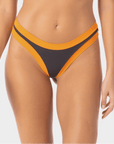 Sophie | Slip Bikini Brasiliana Bordato - Grigio/Arancio - donna - Raggianti