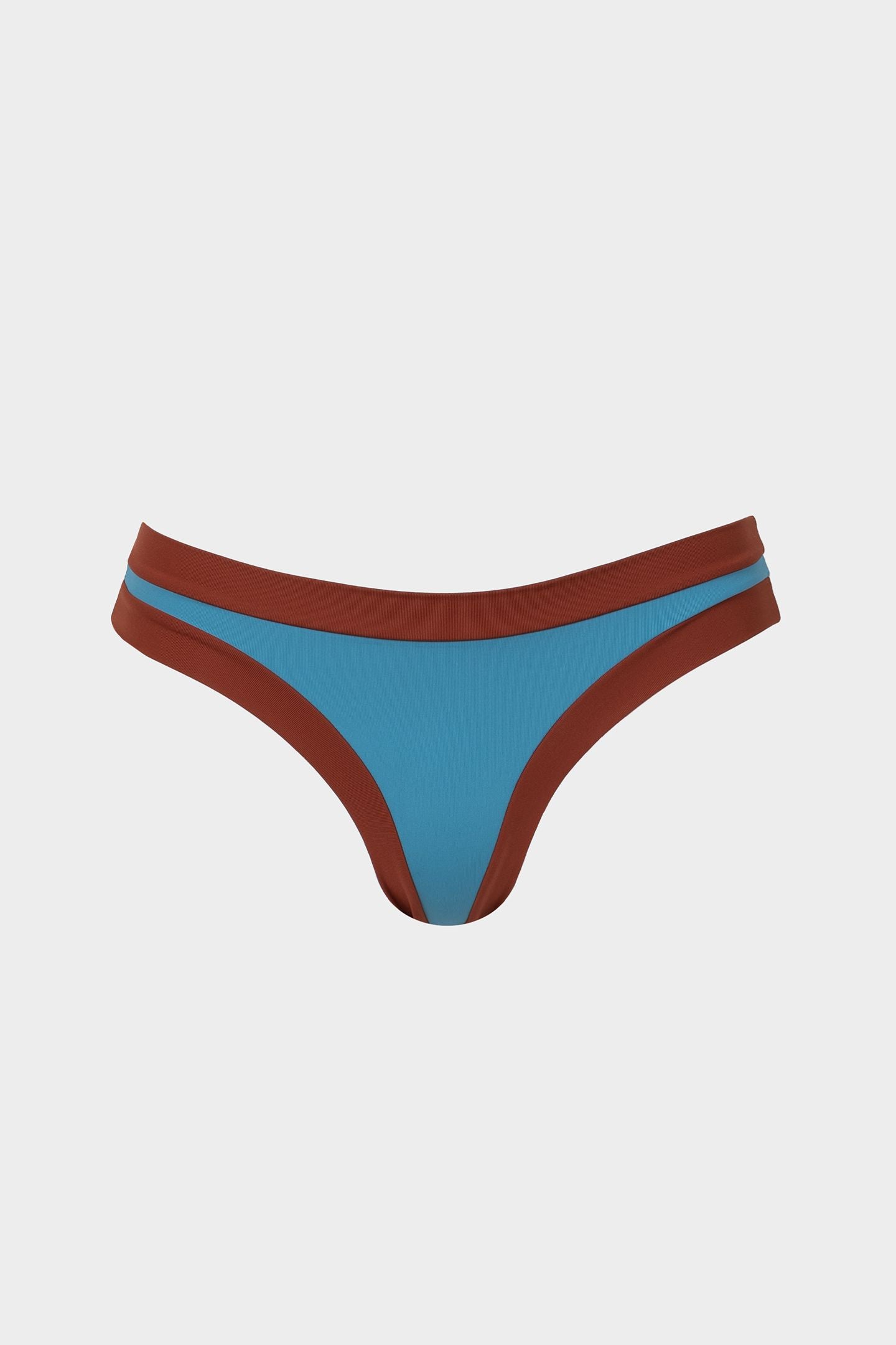 Sophie | Slip Bikini Brasiliana Bordato - Blu/Ruggine - donna - Raggianti