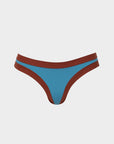 Sophie | Slip Bikini Brasiliana Bordato - Blu/Ruggine - donna - Raggianti