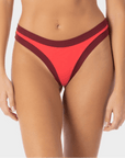 Sophie | Slip Bikini Brasiliana Bordato - Corallo/Borgogna - donna - Raggianti