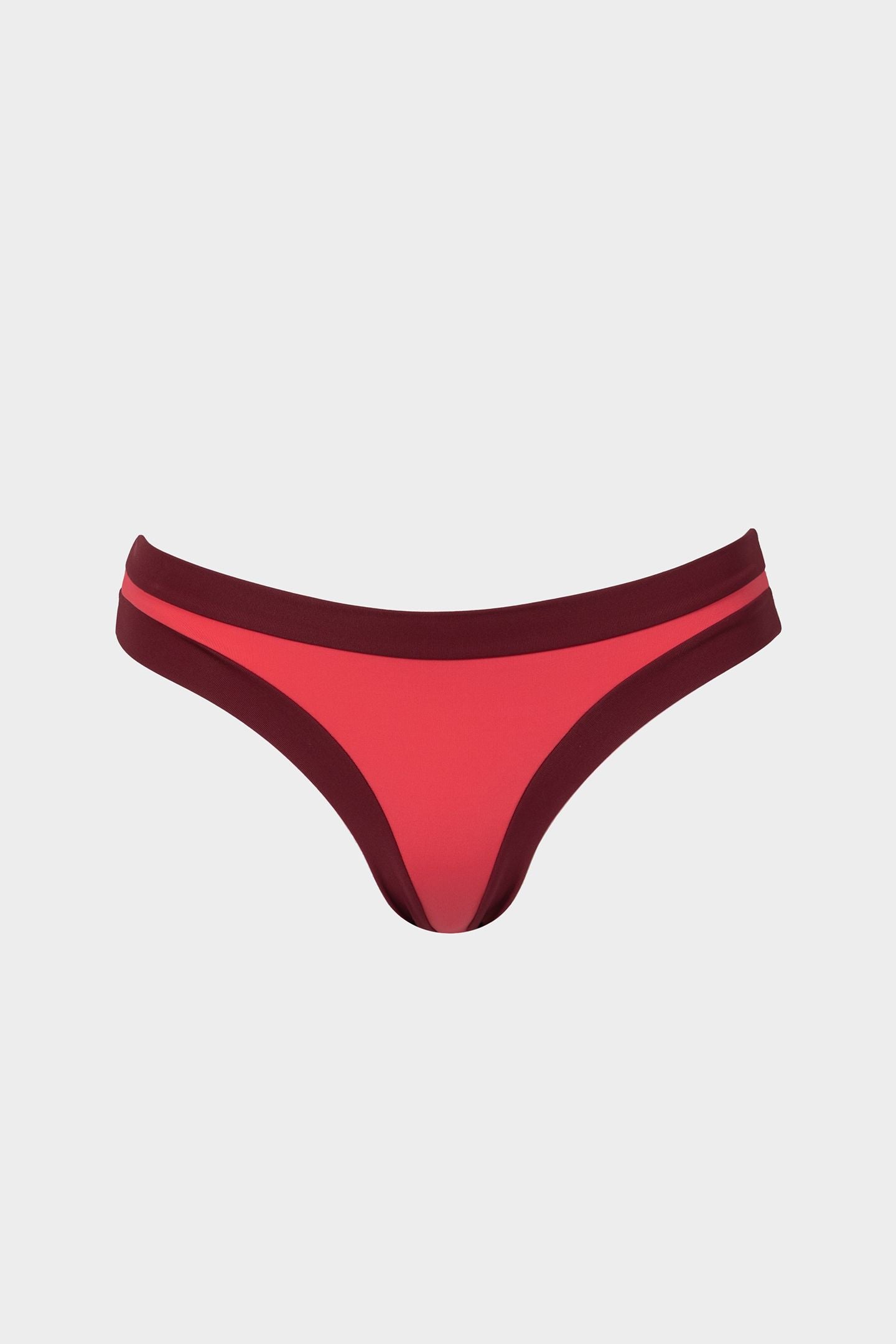 Sophie | Slip Bikini Brasiliana Bordato - Corallo/Borgogna - donna - Raggianti