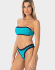 Sophie | Slip Bikini Brasiliana Bordato - Turchese/Blu - donna - Raggianti