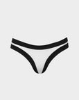 Layla | Slip Bikini a Vita Bassa Bordato - Bianco/Nero - donna - Raggianti