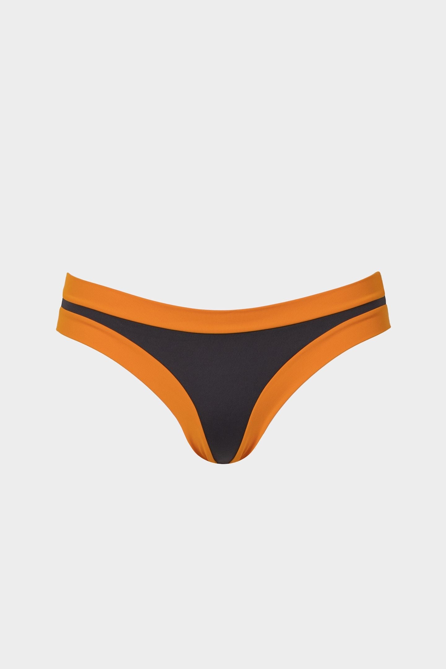 Layla | Slip Bikini a Vita Bassa Bordato - Grigio/Arancio - donna - Raggianti