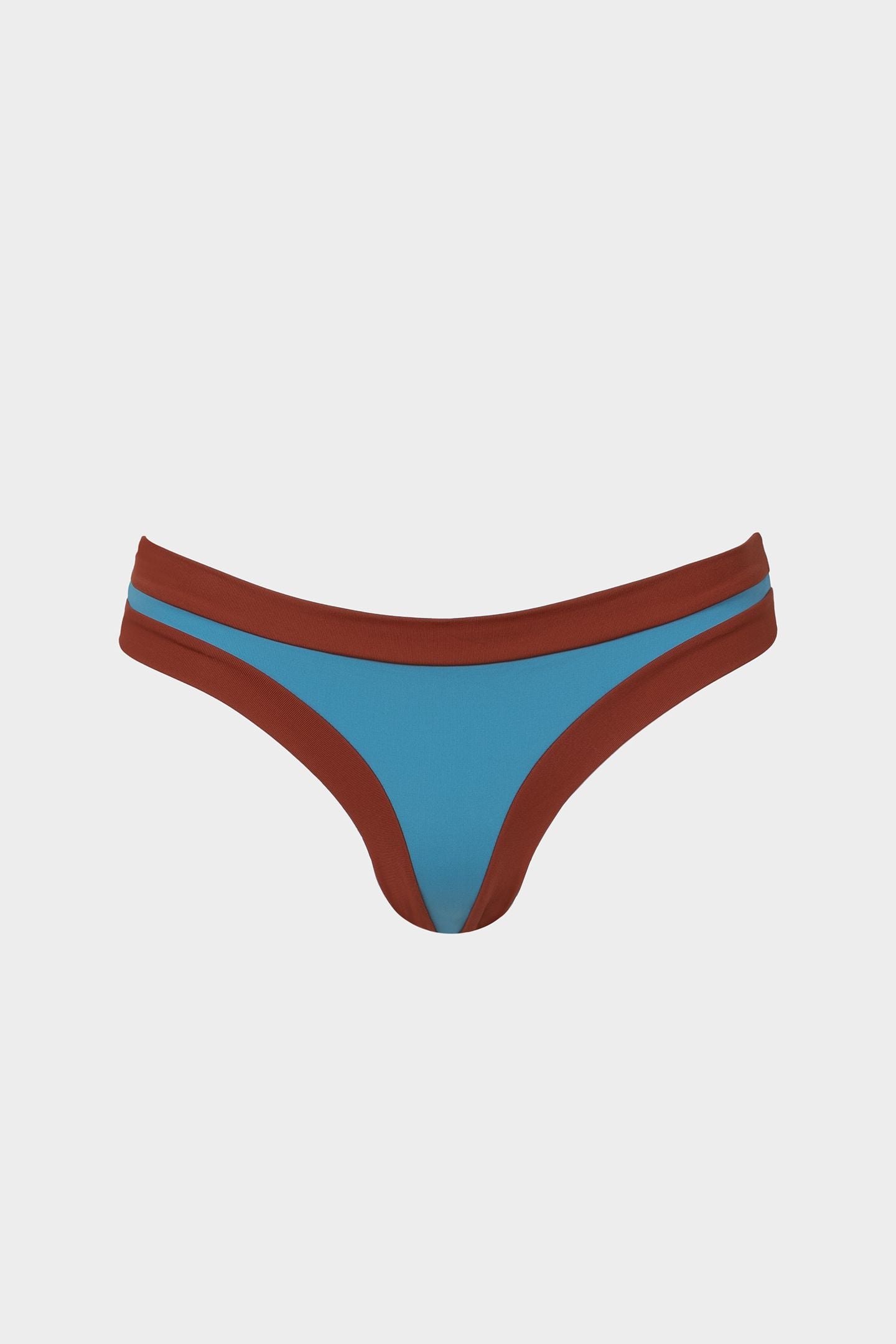 Layla | Slip Bikini a Vita Bassa Bordato - Blu/Ruggine - donna - Raggianti