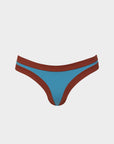 Layla | Slip Bikini a Vita Bassa Bordato - Blu/Ruggine - donna - Raggianti