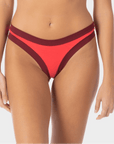 Layla | Slip Bikini a Vita Bassa Bordato - Corallo/Borgogna - donna - Raggianti