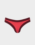 Layla | Slip Bikini a Vita Bassa Bordato - Corallo/Borgogna - donna - Raggianti