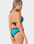 Layla | Slip Bikini a Vita Bassa Bordato - Turchese/Blu - donna - Raggianti