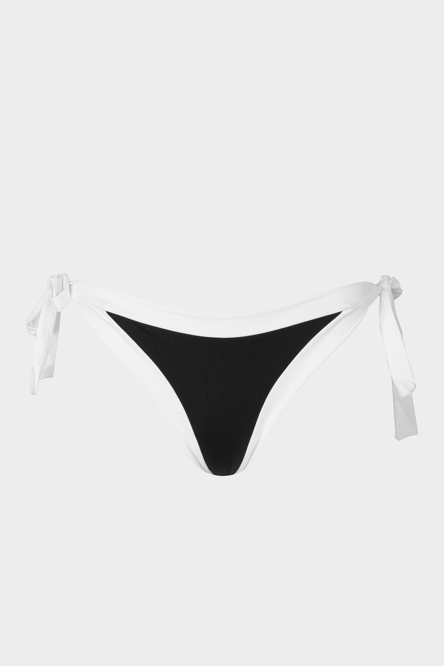 Elettra | Slip Bikini Bordato con Laccetti - Nero/Bianco - donna - Raggianti