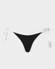 Elettra | Slip Bikini Bordato con Laccetti - Nero/Bianco - donna - Raggianti