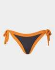Elettra | Slip Bikini Bordato con Laccetti - Grigio/Arancio - donna - Raggianti