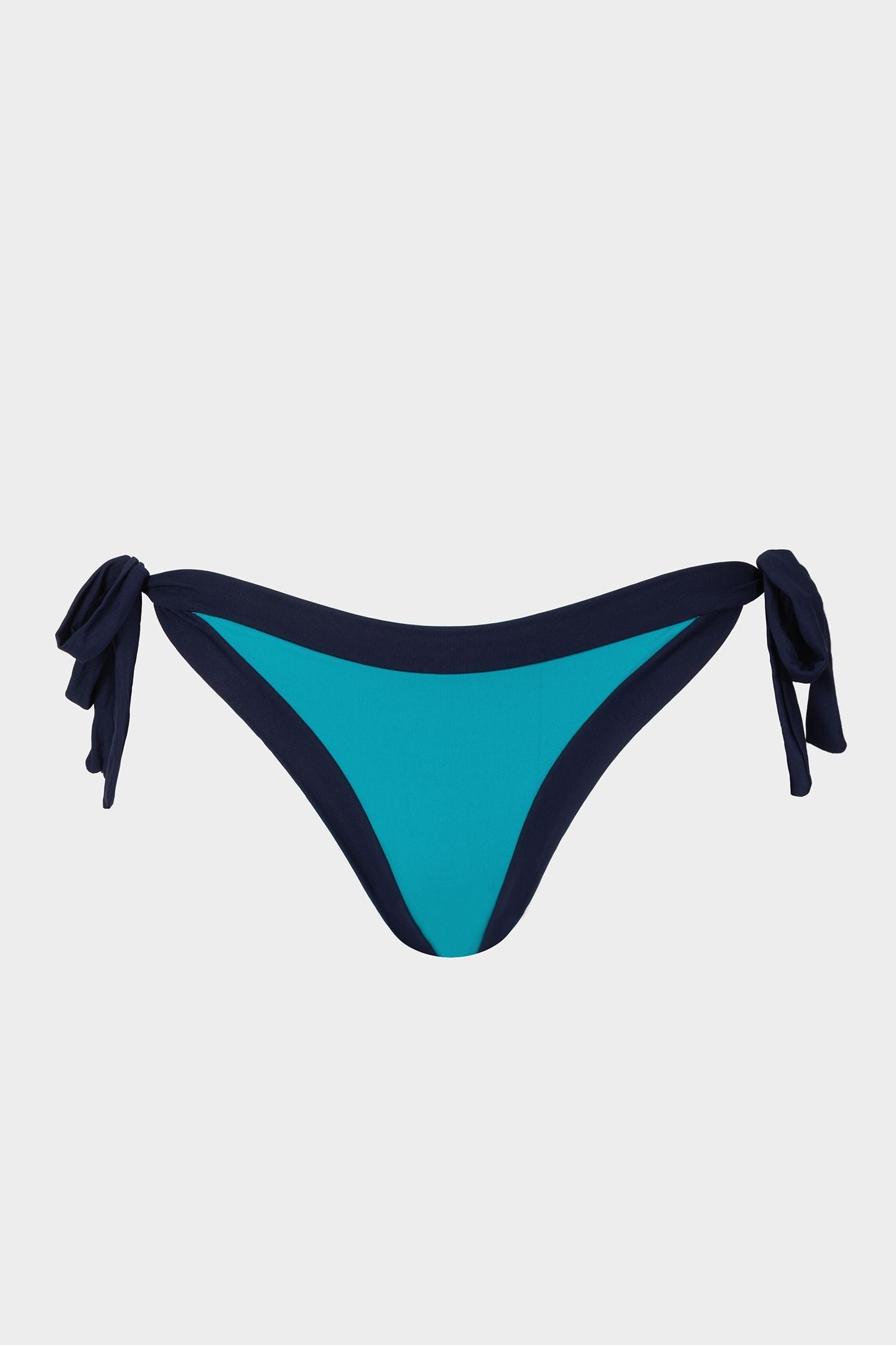 Elettra | Slip Bikini Bordato con Laccetti - Turchese/Blu - donna - Raggianti