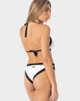 Chloe | Top Bikini Triangolo all'Americana - Bianco/Nero - donna - Raggianti