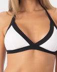 Chloe | Top Bikini Triangolo all'Americana - Bianco/Nero - donna - Raggianti