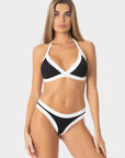 Chloe | Top Bikini Triangolo all'Americana - Nero/Bianco - donna - Raggianti