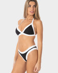Chloe | Top Bikini Triangolo all'Americana - Nero/Bianco - donna - Raggianti