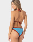 Chloe | Top Bikini Triangolo all'Americana - Blu/Ruggine - donna - Raggianti