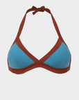 Chloe | Top Bikini Triangolo all'Americana - Blu/Ruggine - donna - Raggianti