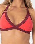 Chloe | Top Bikini Triangolo - Corallo/Borgogna - donna - Raggianti