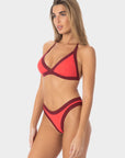 Chloe | Top Bikini Triangolo - Corallo/Borgogna - donna - Raggianti
