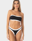 Bianca | Top Bikini Fascia all'Americana - Nero/Bianco - donna - Raggianti