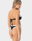 Bianca | Top Bikini Fascia all'Americana - Nero/Bianco - donna - Raggianti
