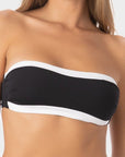 Bianca | Top Bikini Fascia all'Americana - Nero/Bianco - donna - Raggianti