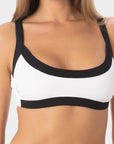 Arianna | Top Bikini Bralette Bordato - Bianco/Nero - donna - Raggianti