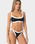 Arianna | Top Bikini Bralette Bordato - Nero/Bianco - donna - Raggianti