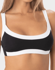 Arianna | Top Bikini Bralette Bordato - Nero/Bianco - donna - Raggianti