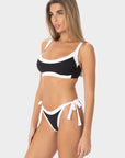 Arianna | Top Bikini Bralette Bordato - Nero/Bianco - donna - Raggianti