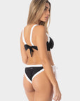 Arianna | Top Bikini Bralette Bordato - Nero/Bianco - donna - Raggianti