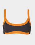 Arianna | Top Bikini Bralette Bordato - Grigio/Arancio - donna - Raggianti