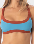Arianna | Top Bikini Bralette Bordato - Blu/Ruggine - donna - Raggianti