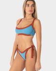 Arianna | Top Bikini Bralette Bordato - Blu/Ruggine - donna - Raggianti