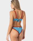 Arianna | Top Bikini Bralette Bordato - Blu/Ruggine - donna - Raggianti