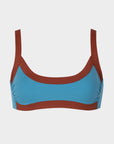 Arianna | Top Bikini Bralette Bordato - Blu/Ruggine - donna - Raggianti