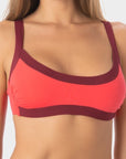Arianna | Top Bikini Bralette Bordato - Corallo/Borgogna - donna - Raggianti