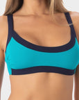 Arianna | Top Bikini Bralette Bordato - Turchese/Blu - donna - Raggianti