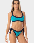 Arianna | Top Bikini Bralette Bordato - Turchese/Blu - donna - Raggianti