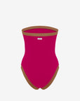 Isa | Intero Fascia Bordato Con Coppe - Magenta/Tabacco - donna - Raggianti