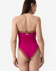 Isa | Intero Fascia Bordato Con Coppe - Magenta/Tabacco - donna - Raggianti